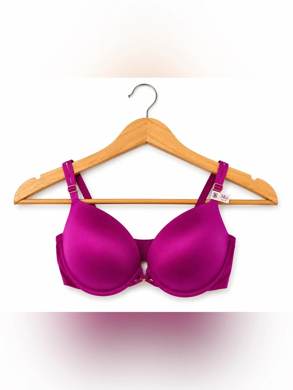 Victoria’s Secret Very Sexy Push Up T-Shirt Bra Magenta 34DD NWT Smooth